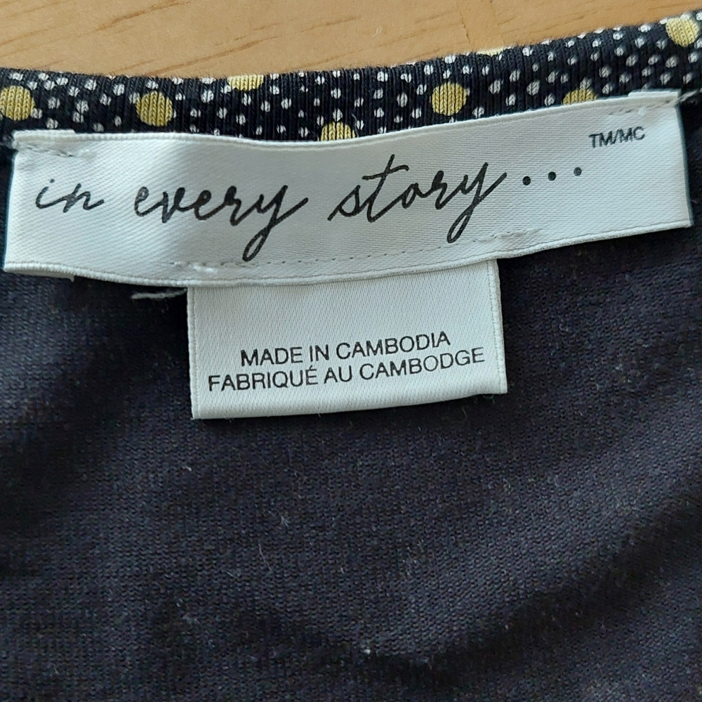 Pennington's In Every Story Black and Yellow Polka Dot Sleeveless Plus Size 2X - Picture 7 of 10